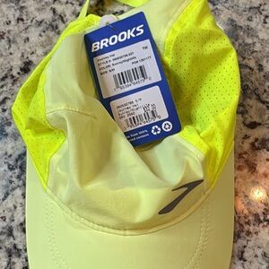 Brooks Running Hat Neon Yellow Journey Hat New With Tags S/M